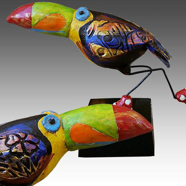アボリジナルアート ブーメラン Stephen Mclean 鳥 とり Toucan Flight of Fancy - Small - An American Craftsman