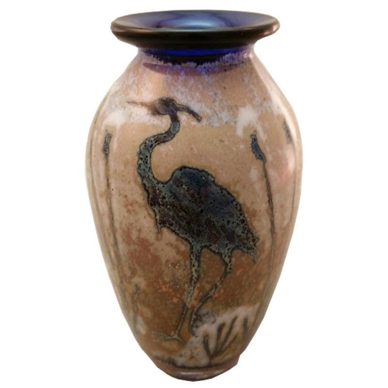 Crane Small Glass Vase in Cobalt - Bendzunas Glass
