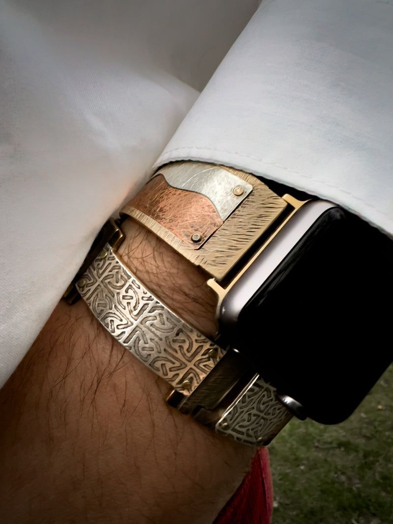Galatea Apple Watch Band in Copper and Silver Wide