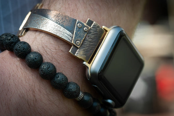 Torres Apple Watch Band Copper and Silver, Narrow