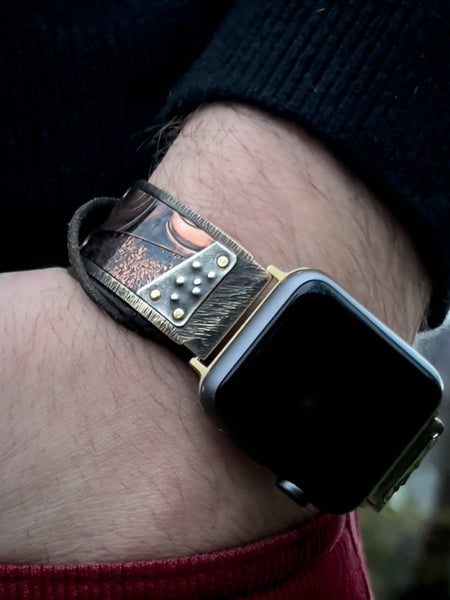 Europa Apple Watch Band in Copper and Silver, Wide