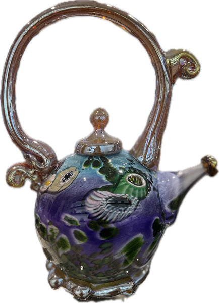 Teapot Sculpture -Blue & Aqua