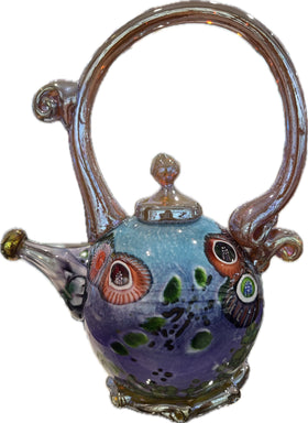 Teapot Sculpture -Blue & Aqua