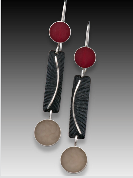 2 Dot KR Earring- Red