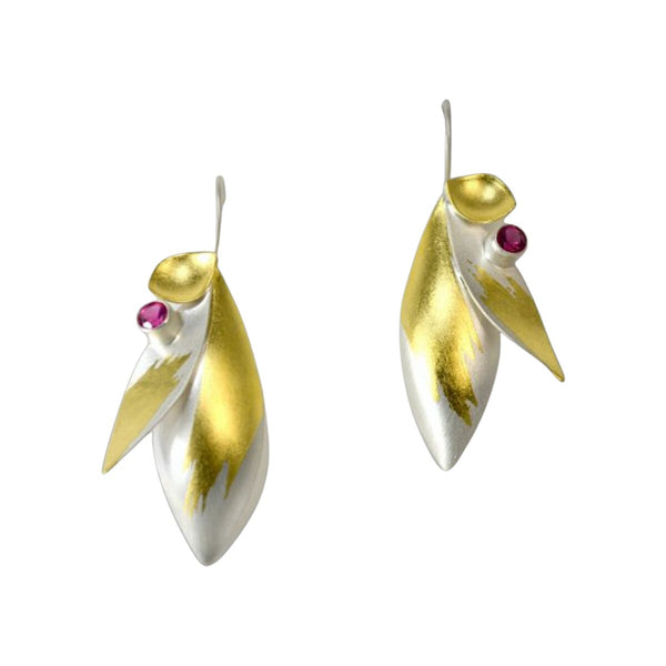Tourmaline  Leaf Earrings