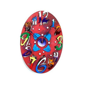 Small Red Oval Clock