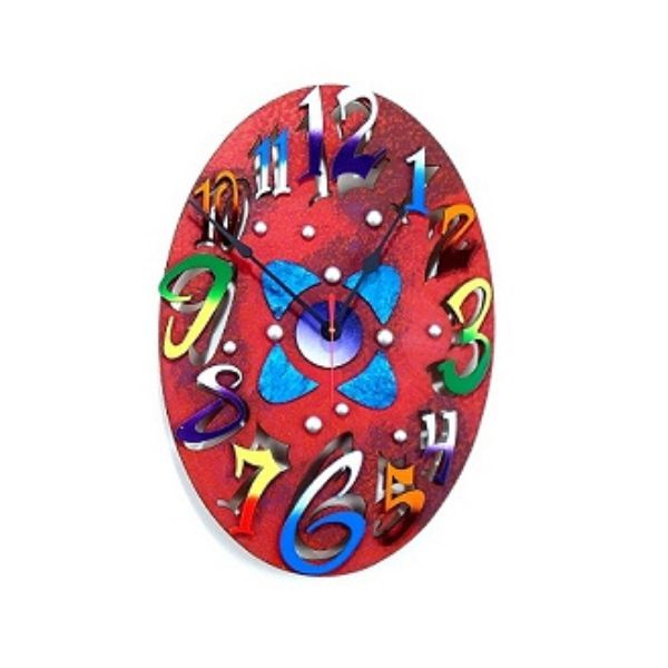 Small Red Oval Clock