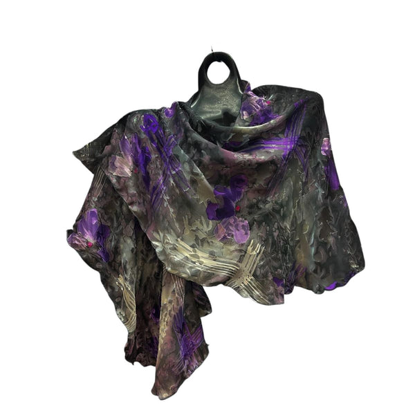 Green and Purple Swirl Shawl