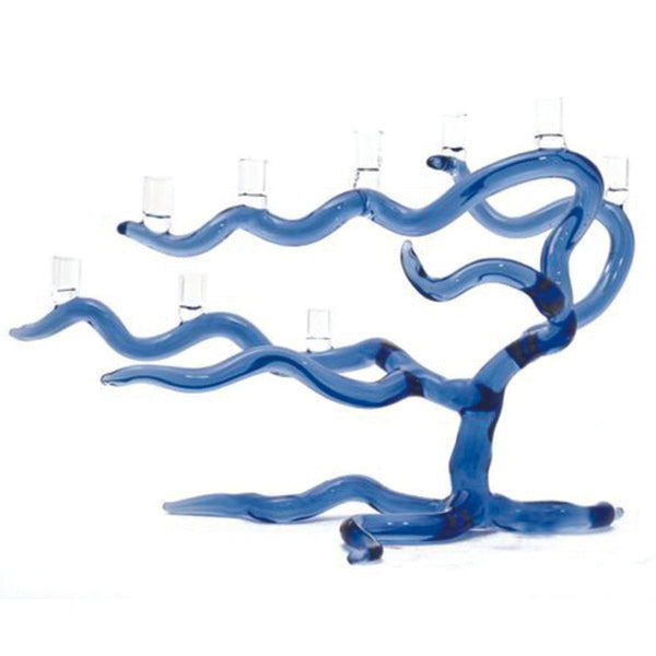 Cobalt Tree of Life Menorah