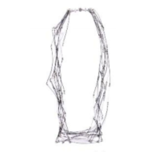 Line Segments Necklace Black and White