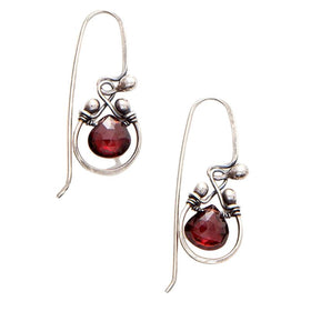 Horseshoe Earring Garnet
