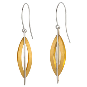 Cocoon Pendant Earrings in Gold Plated Sterling