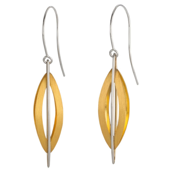 Cocoon Pendant Earrings in Gold Plated Sterling