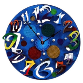 Small Time Modern Blue Clock