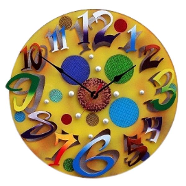 Small Time Modern Yellow Clock