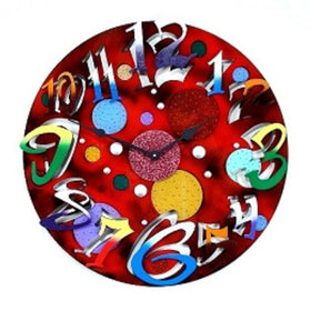 Small Time Modern Red Clock