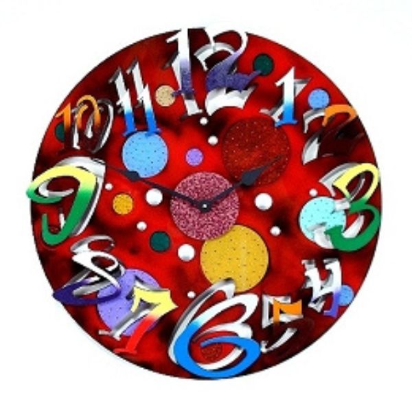 Small Time Modern Red Clock