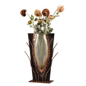 Slumped Glass Vase in Black Marble