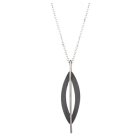 Cocoon Pendant Necklace in Oxidized Sterling