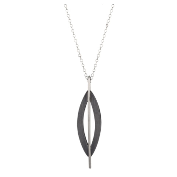 Cocoon Pendant Necklace in Oxidized Sterling