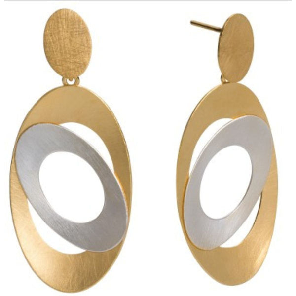 Cut Out Ovals Earrings in Sterling with Gold Plate