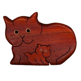 Cat & Kitten Puzzle Box