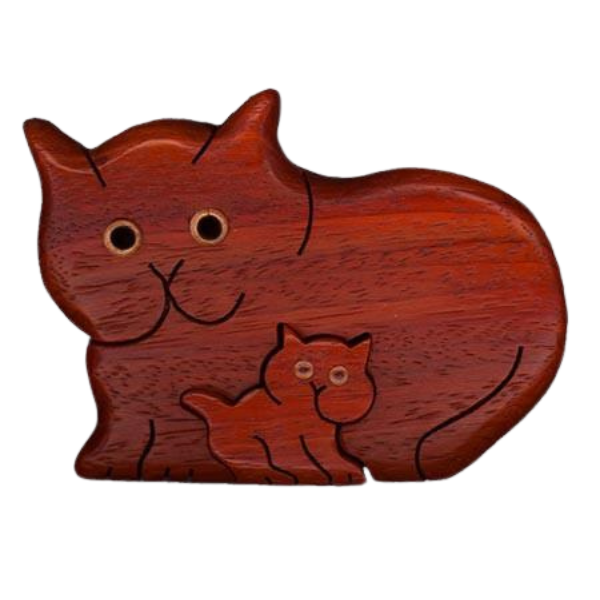 Cat & Kitten Puzzle Box