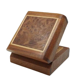 Redwood Burl Top, Sapele Sides Keepsake Box 4"