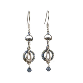 Dangle Earring with Blue Gem
