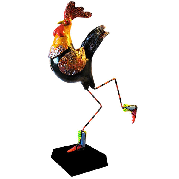 Banty Black Rooster Flight of Fancy - Medium