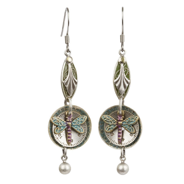 Dragonfly on Dial Earring