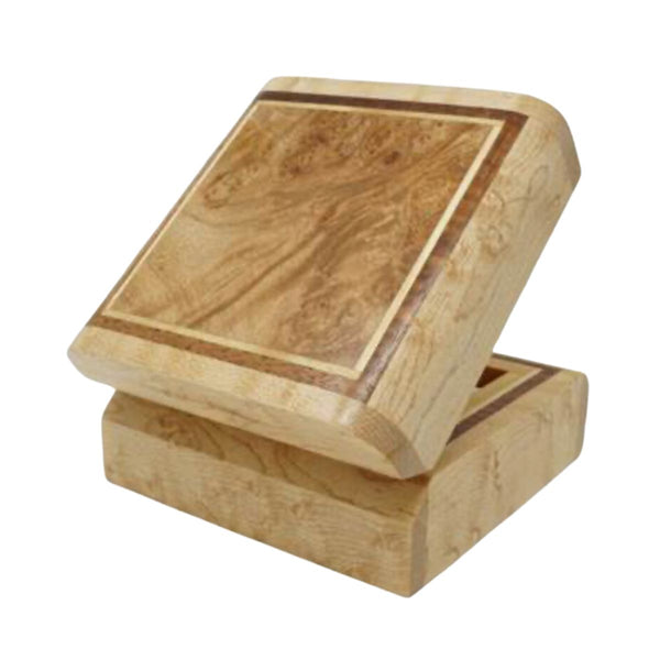Maple Burl Top, Maple Sides Keepsake Box 4"
