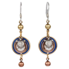 Turtle in Layered Circle Earring