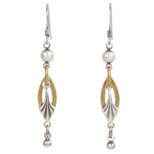 Two Tone Oval Dangle Earring