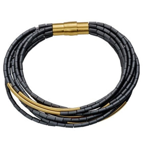 Round Tubes Bracelet in Gold Plated Sterling