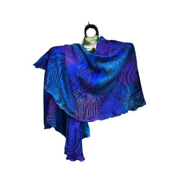 Blue and Purple Swirl Shawl
