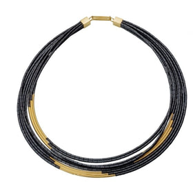 Round Tubes Multi Strand Necklace