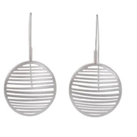 Small Ribbed Oval Earrings in Sterling Silver