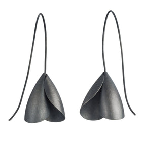 Tulip Earrings in Oxidized Sterling