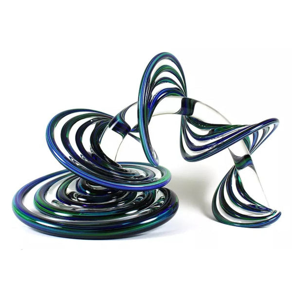 Heechee Sculpture - Clear/Green Blue Alternating Clear