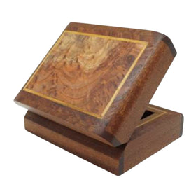 Redwood Burl Top, Sapele Sides Keepsake Box 5"