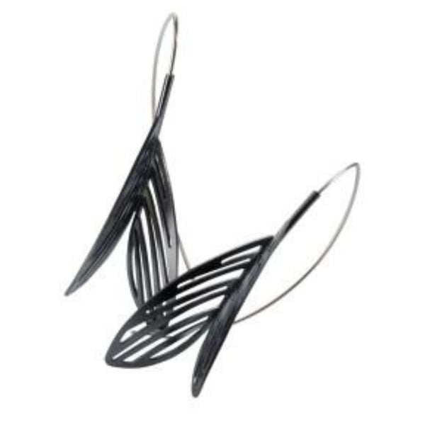 Wings Earrings in Oxidized Sterling SIlver