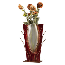 Slumped Glass Vase in Ruby