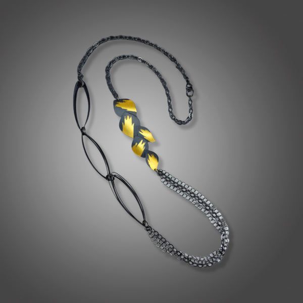 Chain necklace with 5 Leaves