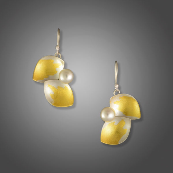 Small Nestled Pearl  Earrings