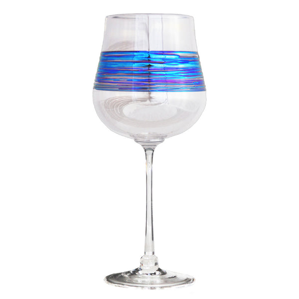 Rainbow Spun Wine Glass Clear