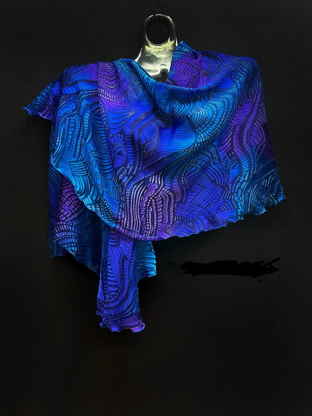Blue and Purple Swirl Shawl