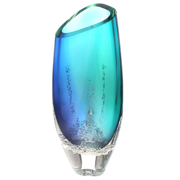 Sea Foam Triangular Vase Blue Multi - Buzz Blodgett