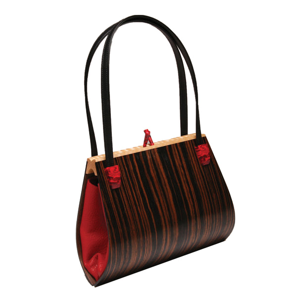"Emilia" Medium Handbag-Double Strap-Macassar Ebony