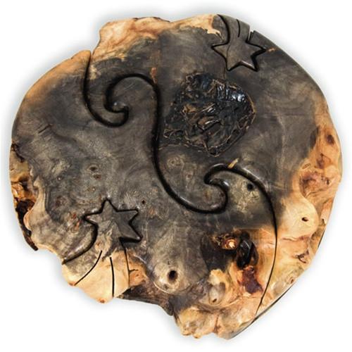 Buckeye Natural Edge Circular Wave Shooting Star Key Puzzle Box - Boxology